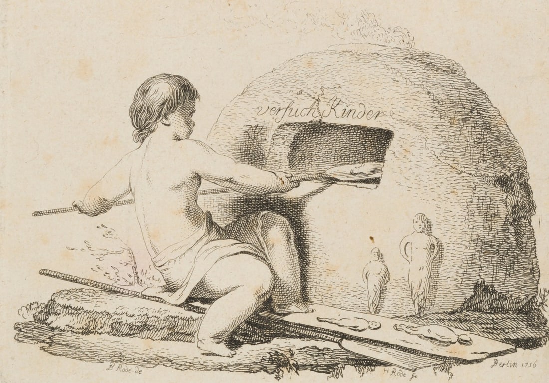 J. RODE (1727-1759), A depiction of the four arts, 1756, Copper engraving: Johann Heinrich Rode (around 1727 - 1759 ): A depiction of the four arts, 1756, Copper engraving Technique: Copper engraving on Paper Inscription: Inscribed and signed in the printing plate below the 