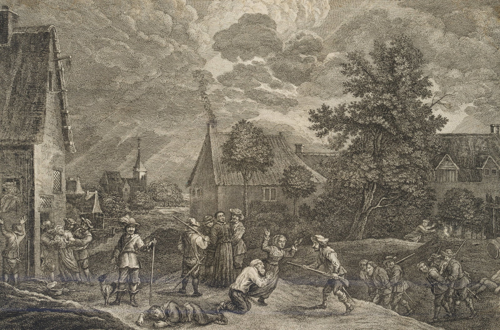 J. WAGNER (18th) after TENIERS (*1610), The Misery of War, Etching (1 of 4)