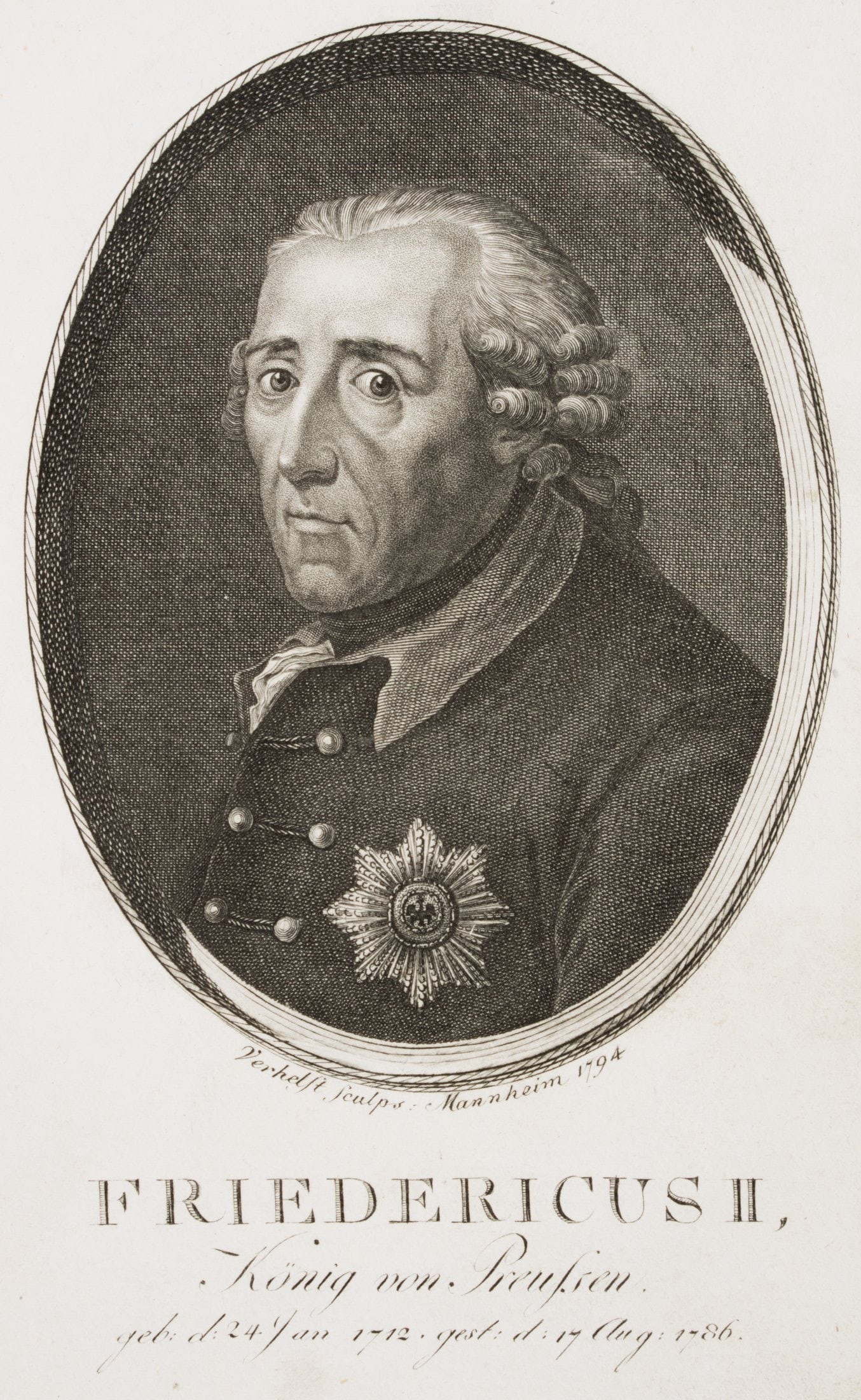 E. VERHELST (1733-1818), Frederick the Great, 1794, Copper engraving (1 of 4)