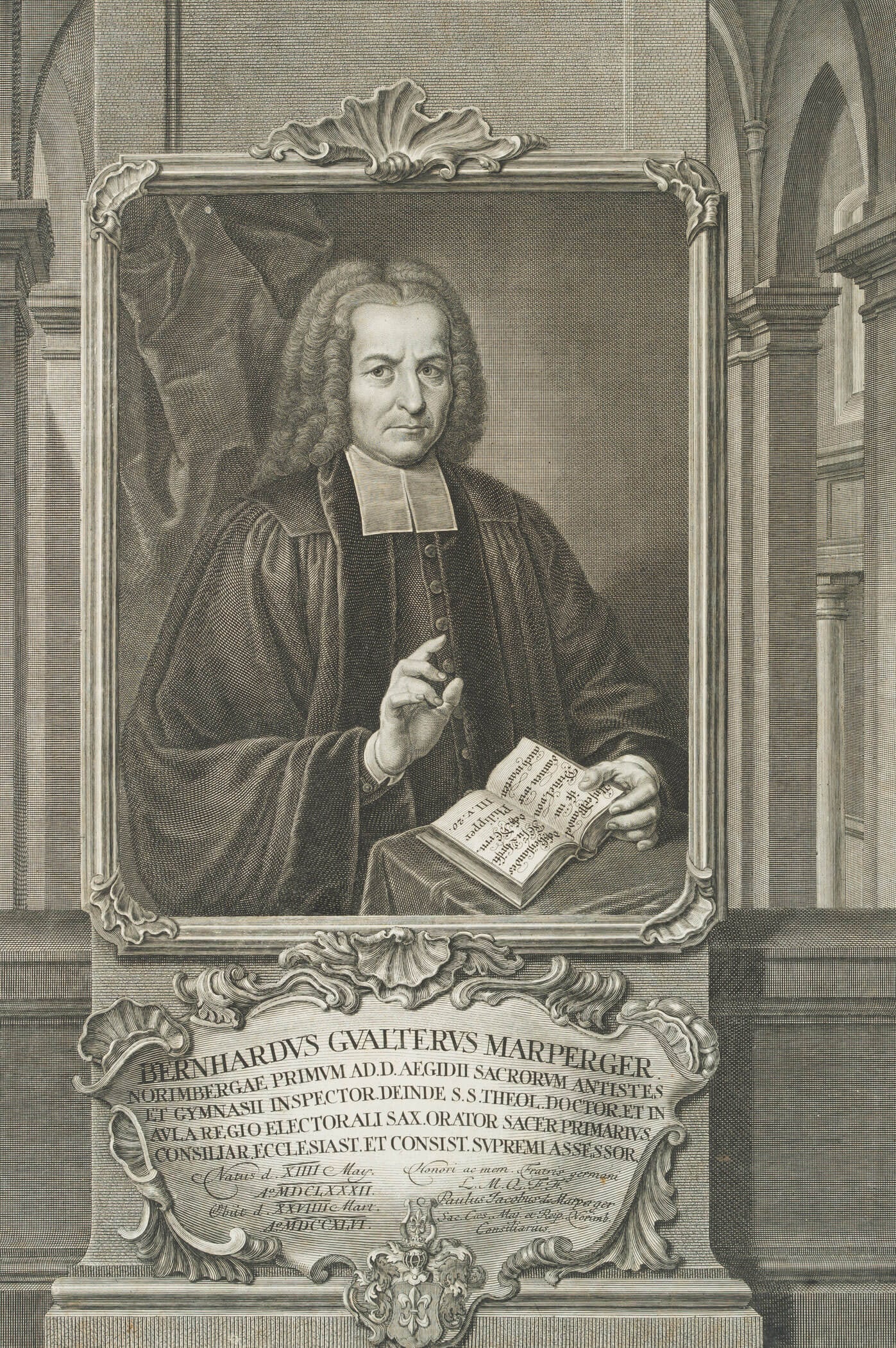J. WINDTER (1696-1765), Portrait of Marperger (1682–1746), 1751, Copper engraving (1 of 4)