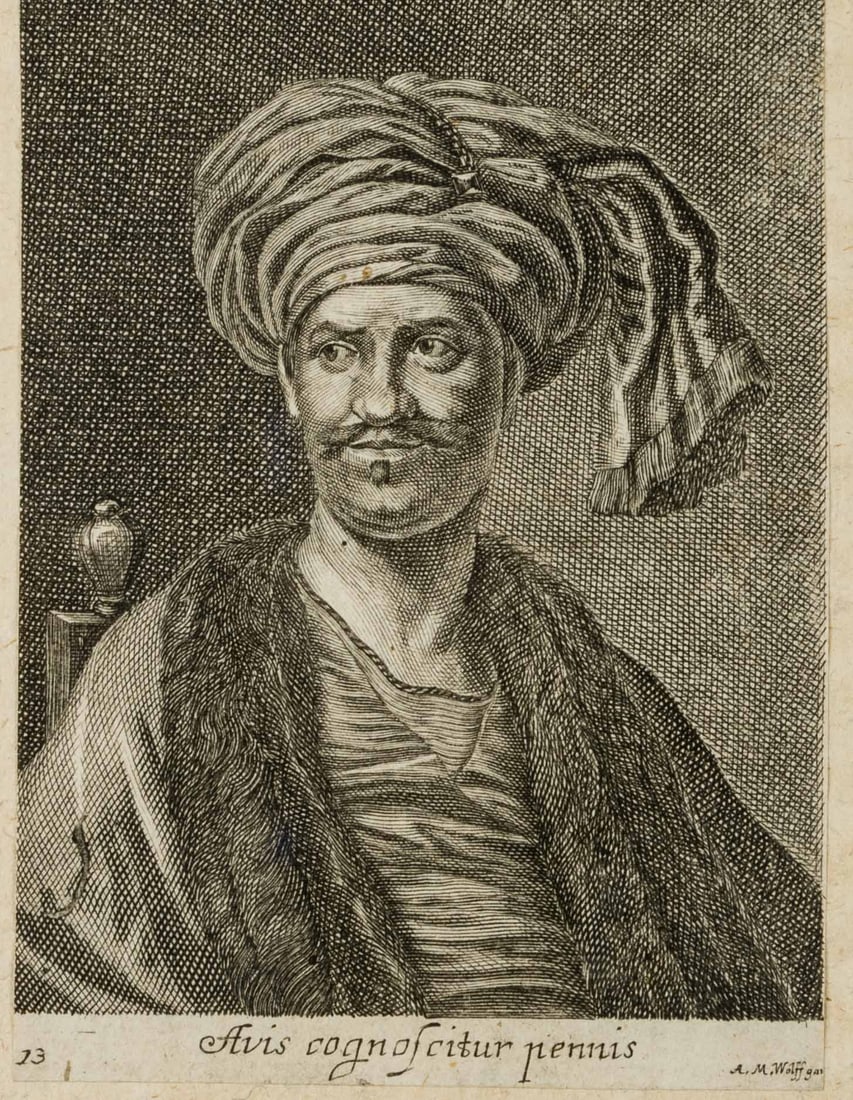A. WOLFGANG (1660-1736), A man dressed in oriental attire, Etching (1 of 4)
