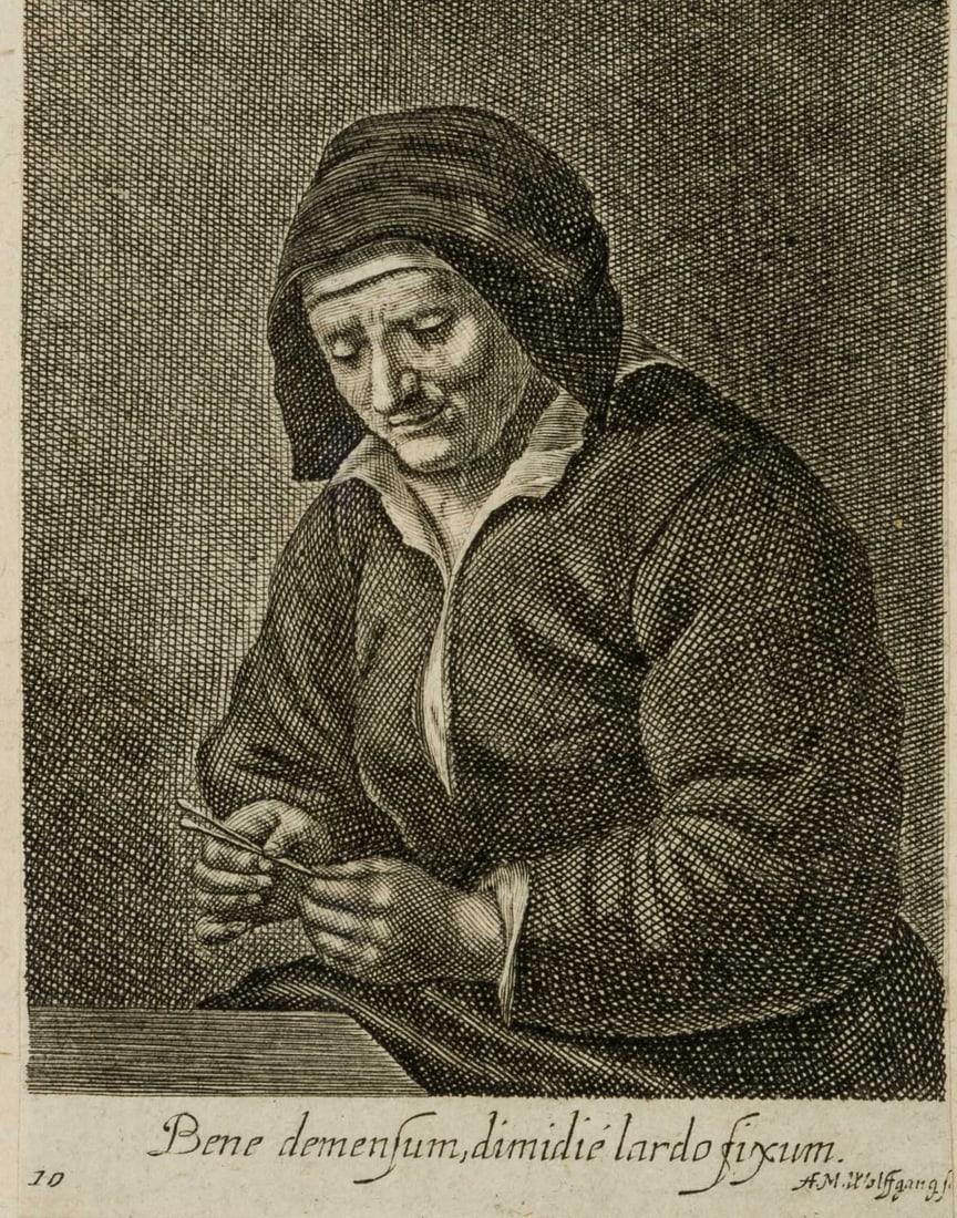 A. WOLFGANG (1660-1736), Portrait of a man, Etching (1 of 4)