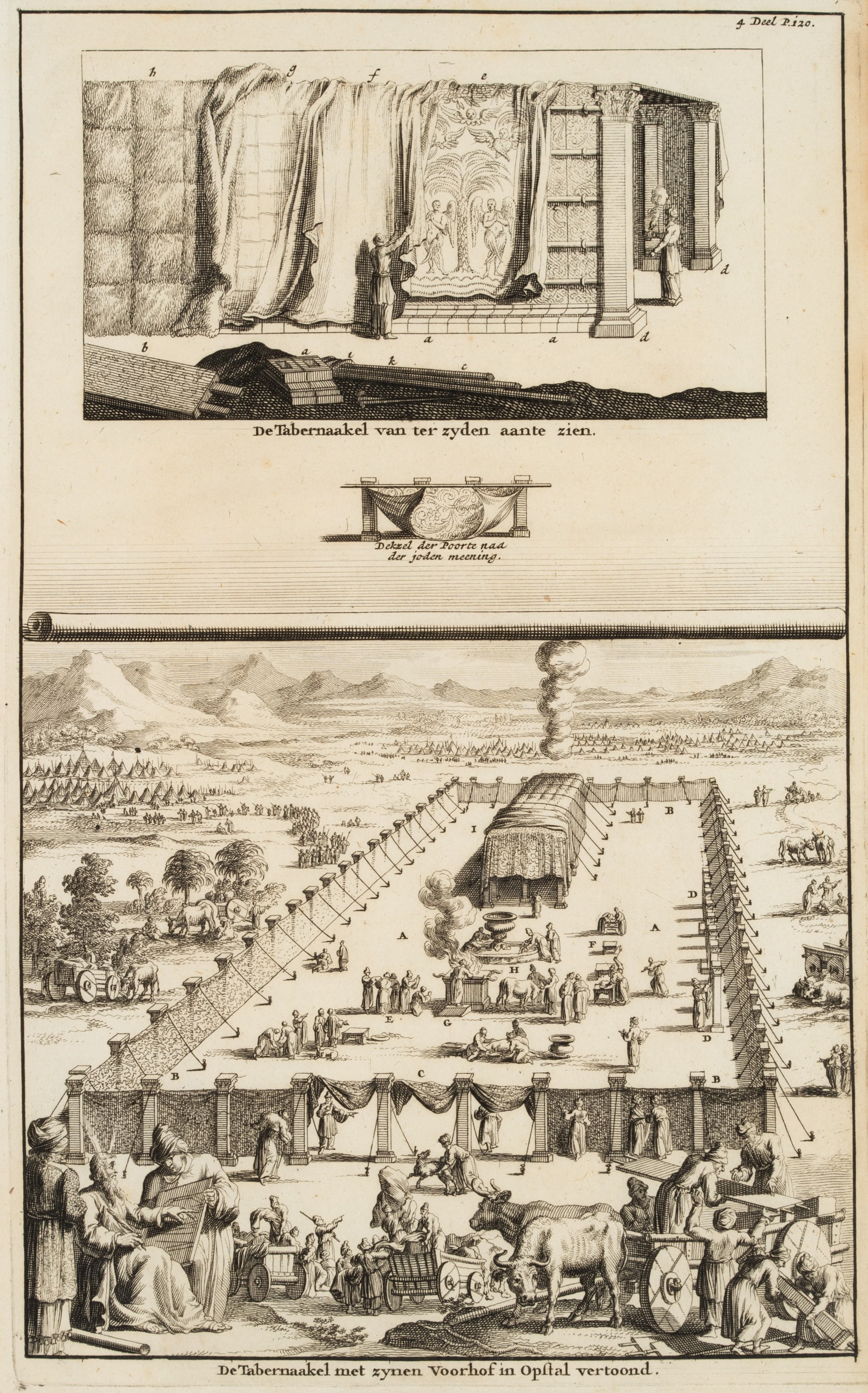 Unknown (18th), View of Mischkan and the forecourt, Copper engraving (1 of 4)