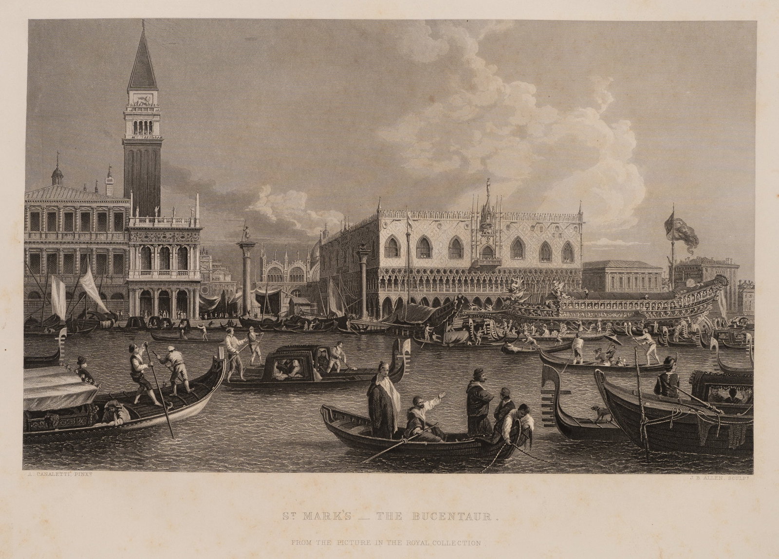 J. ALLEN (*1803) after CANALETTO (*1697), View across the water towards St Mark’s Square, Steel (1 of 5)