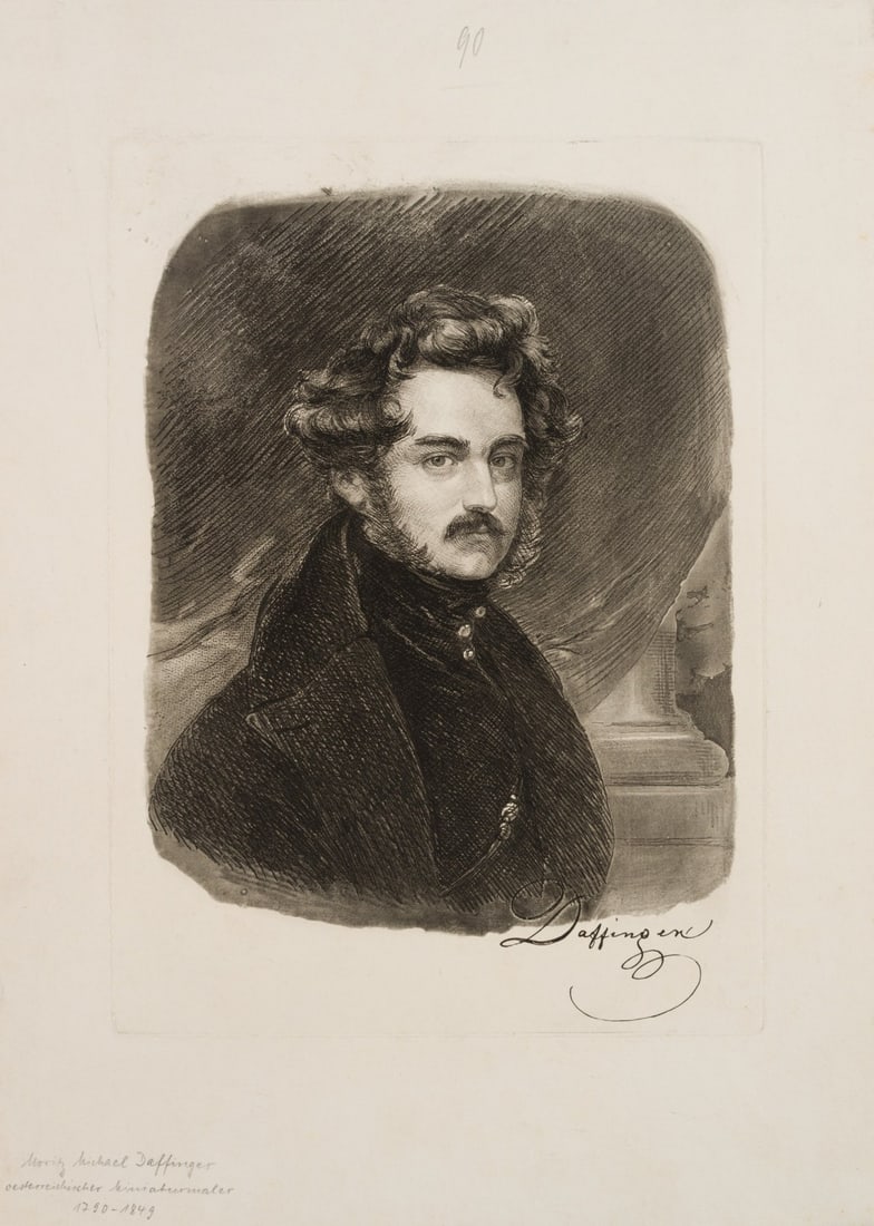 After DAFFINGER (*1790), Self-portrait, around 1820, Aquatint (1 of 5)