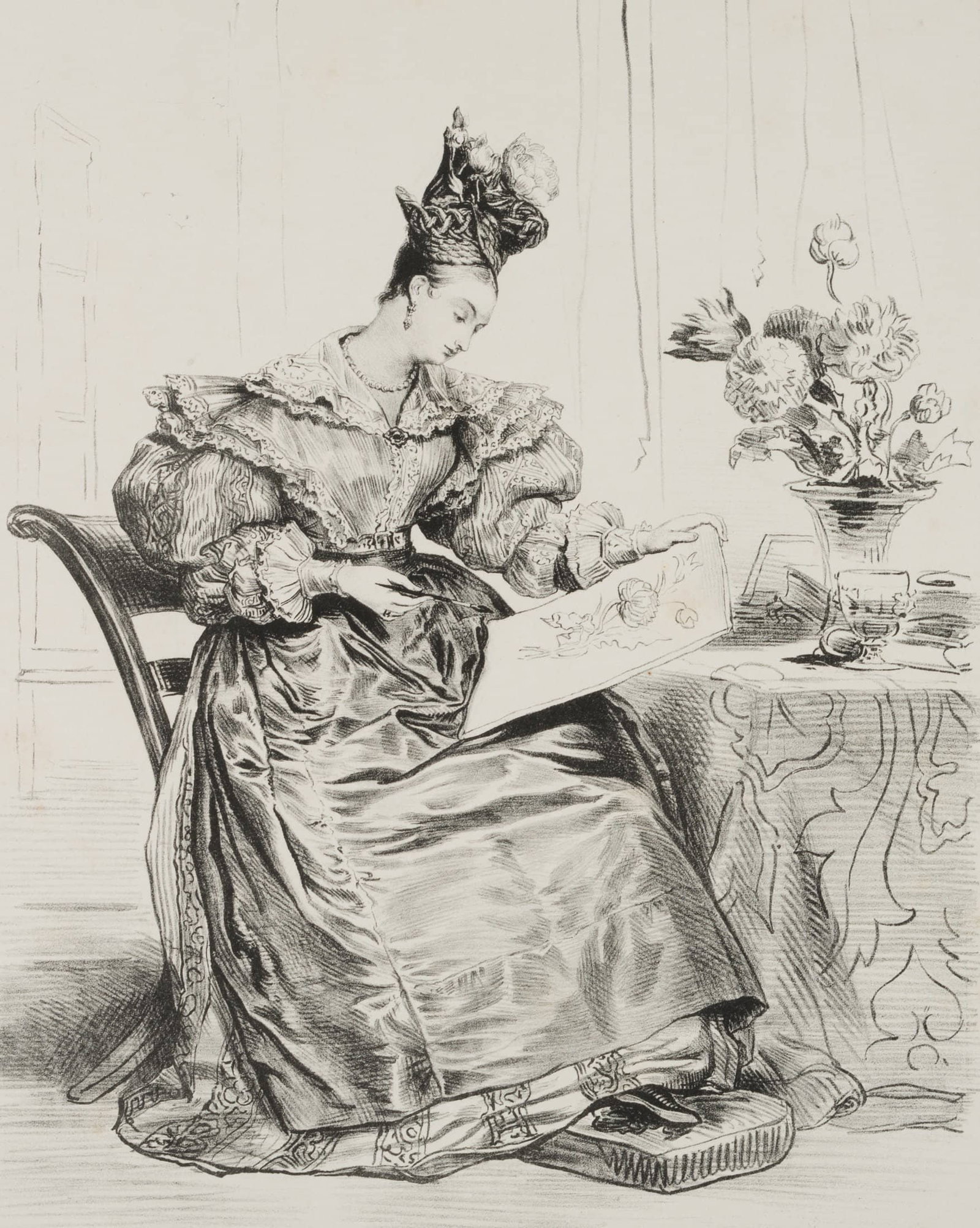 A. DEVÉRIA (1800-1857), Four O’Clock in the Afternoon, around 1830, Lithography (1 of 5)