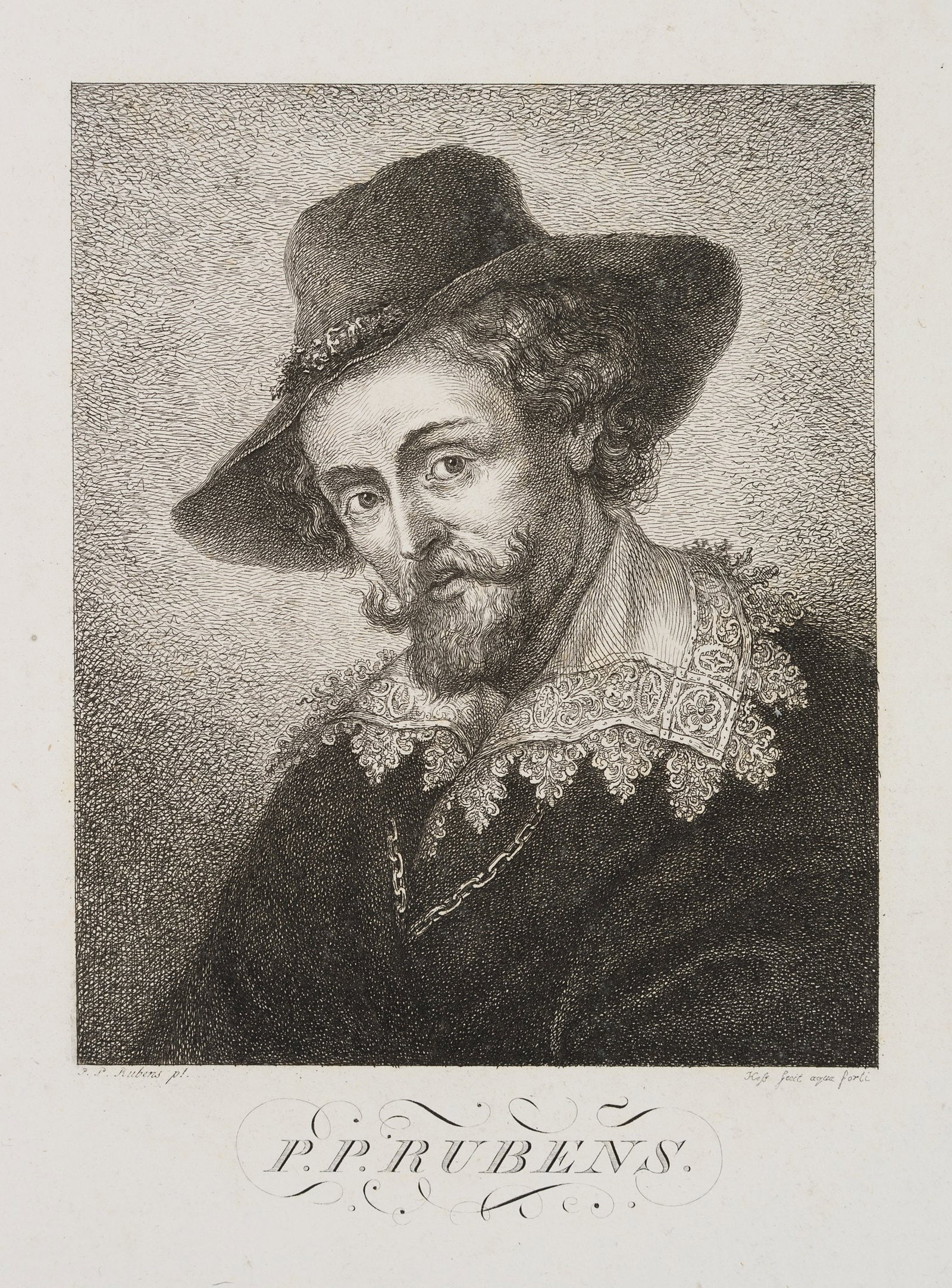 C. HESS (1755-1828), Portrait of Rubens (1577–1640), around 1800, Etching (1 of 7)
