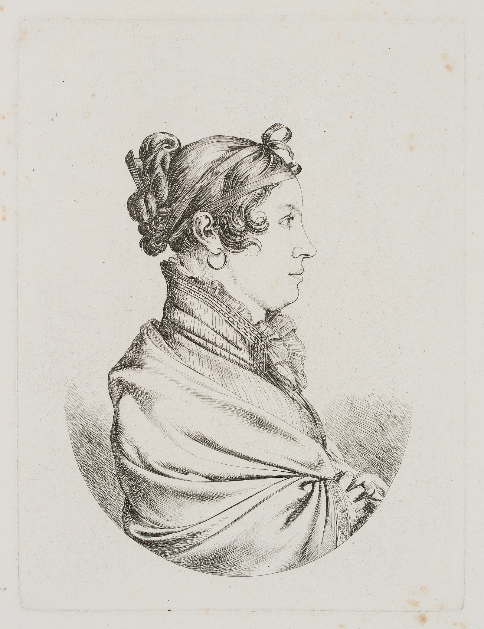 J. KLEIN (1792-1875), Antonia Feil, née Kammerhuber, 1814, Etching: Johann Adam Klein (1792 Nuremberg - 1875 Munich): Antonia Feil née Kammerhuber, the wife of the metal goods manufacturer Joseph Feil, 1814, Etching Technique: Etching on Paper Catalogue Raisonn&#