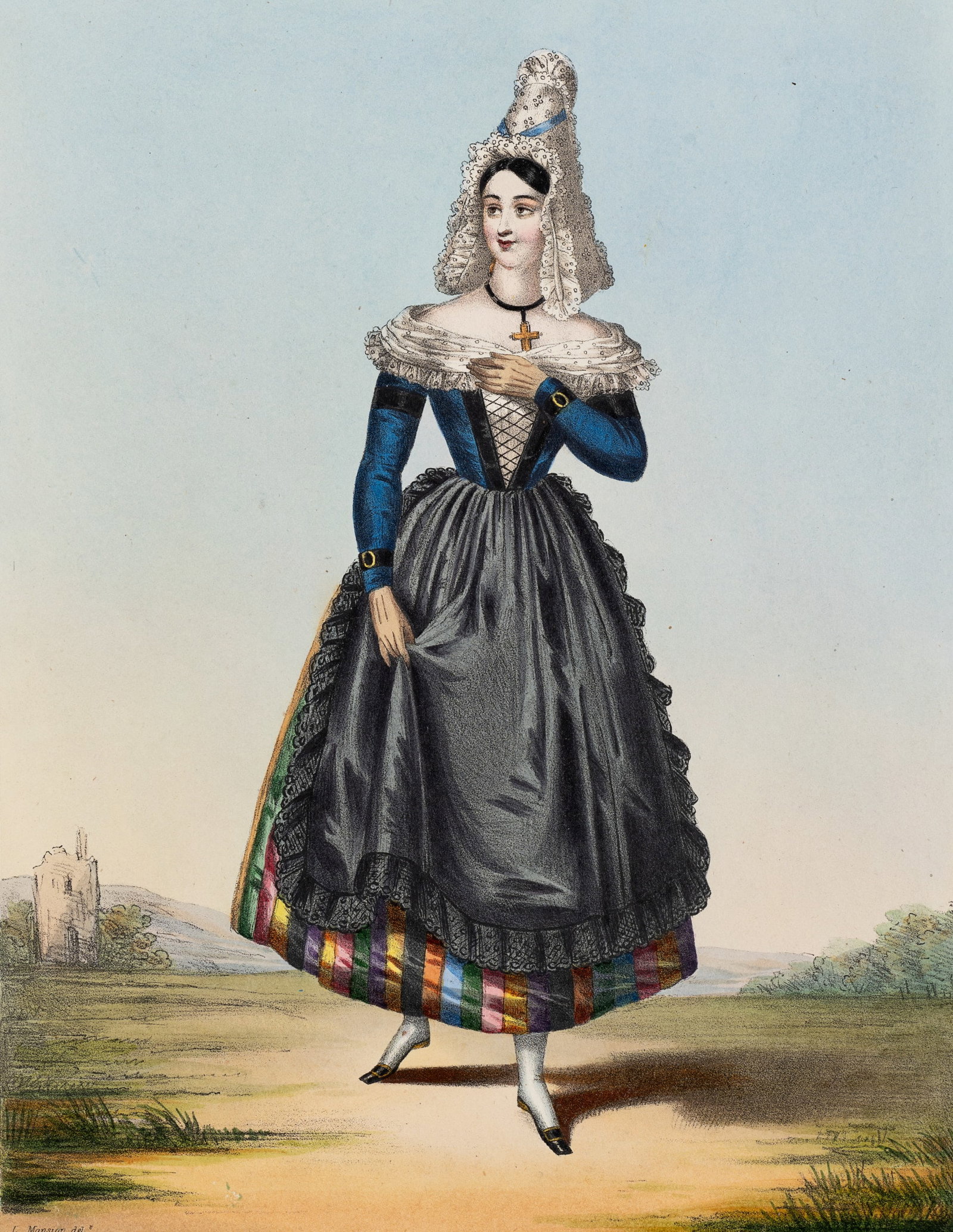 L. MANSION (1800-1835), Ball gowns from the Loire region, around 1830, Lithography (1 of 5)