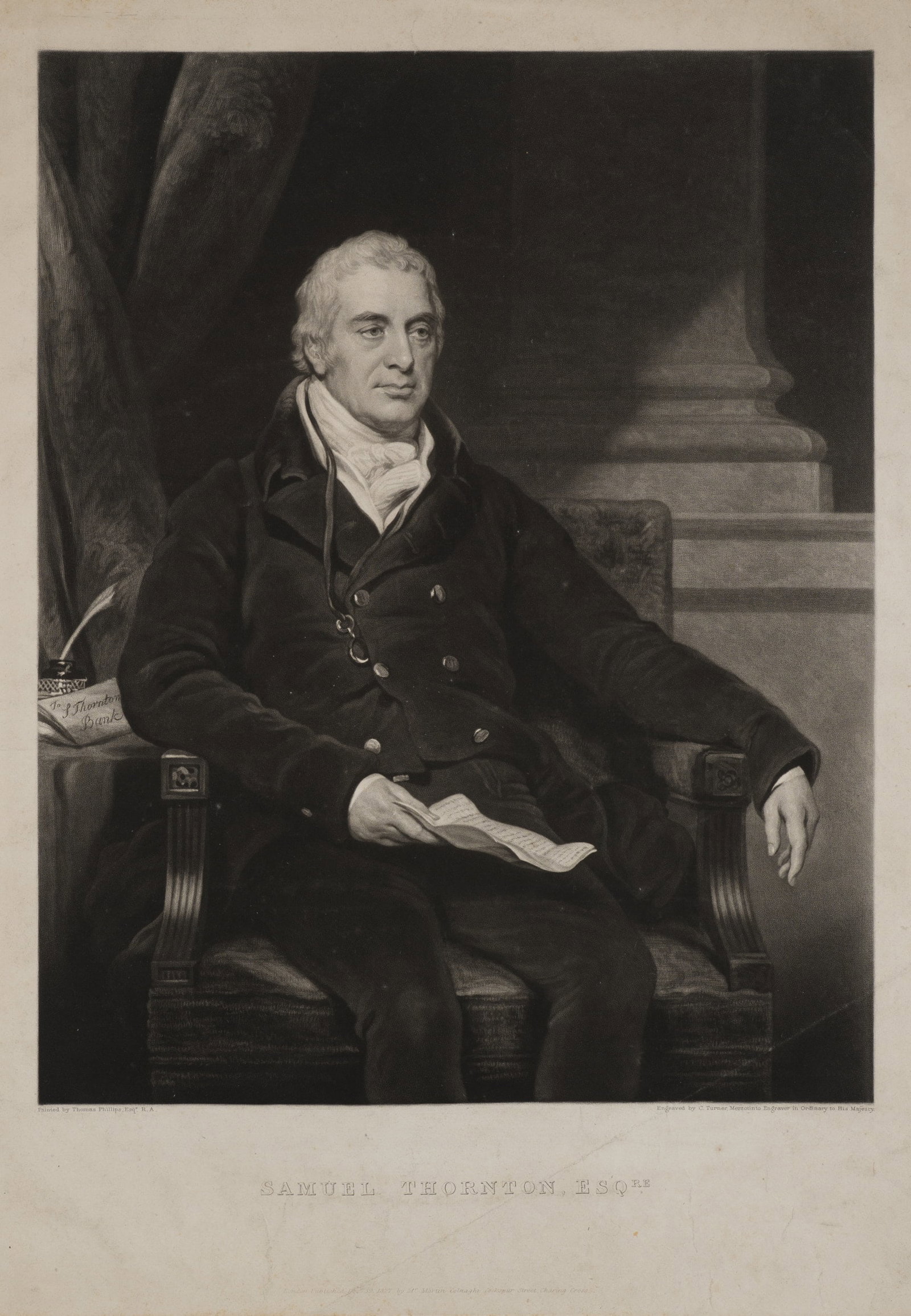 C. TURNER (*1773) after PHILLIPS (*1770), Portrait of Samuel Thornton, Mezzotint (1 of 5)