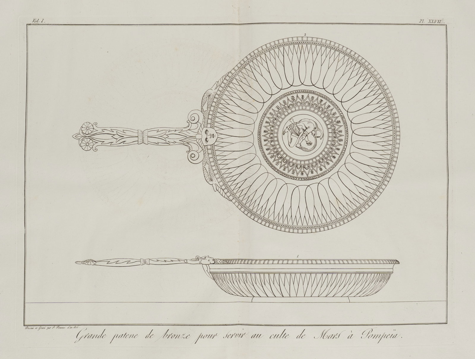 F. PIRANESI (*1758) after PIRANESI (*1758), Bronze ritual vessel from Pompeii, 1805, Etching (1 of 5)