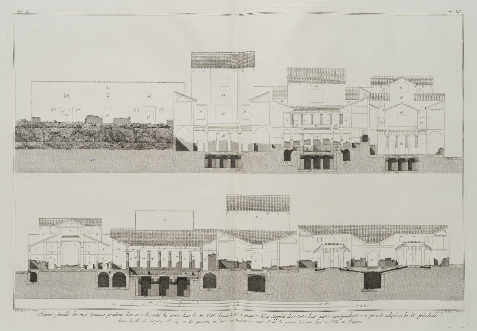 F. PIRANESI (*1758) after PIRANESI (*1720), Architectural panel with building sections, 1816, Etchi (1 of 5)