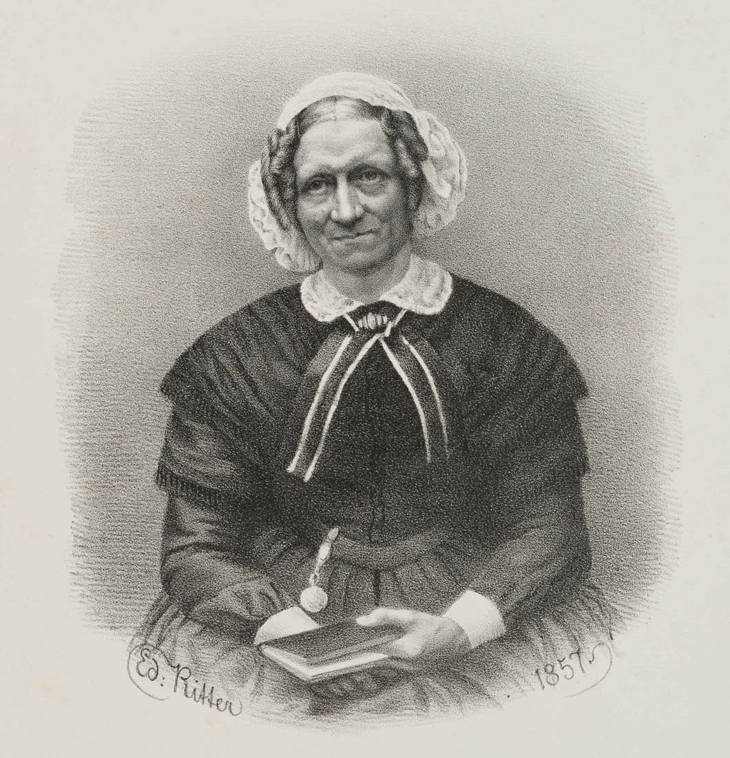E. RITTER (1808-1853), Portrait: Elisabeth Borckenstein, 1857, Lithography (1 of 4)