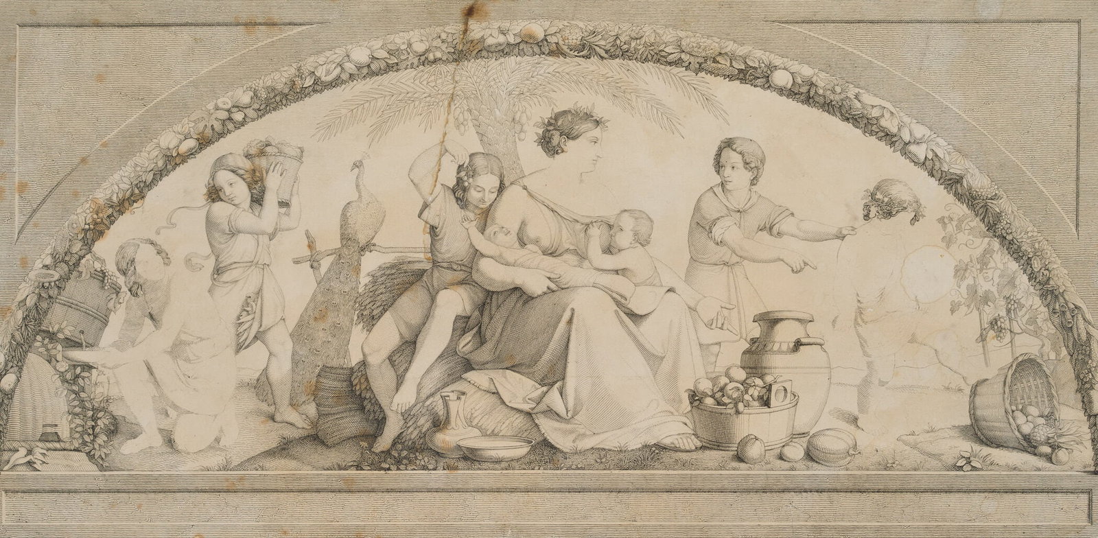 P. VEIT (1793-1877), Harvest. In summer. Trial proof, Copper engraving (1 of 4)