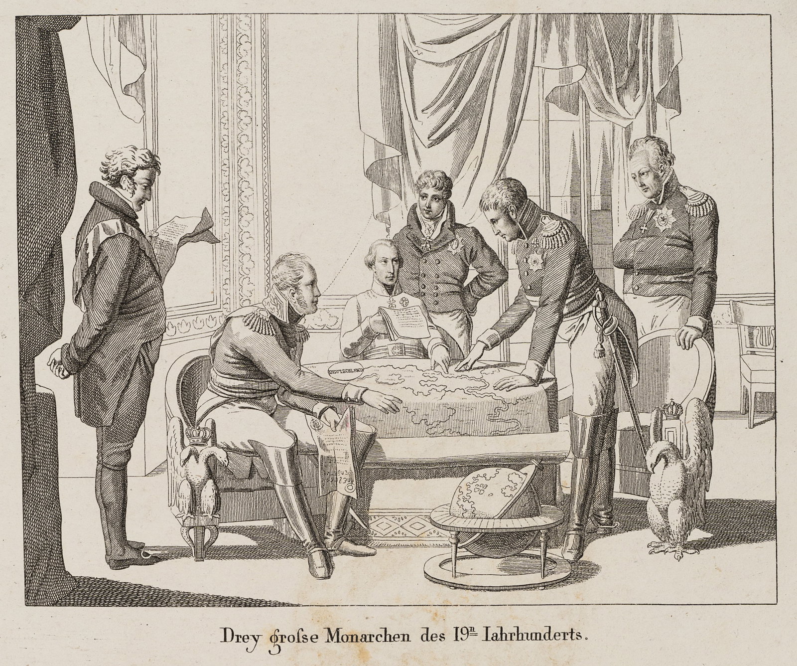 J. VOLTZ (1784-1858), Monarchs at the Congress of Vienna, around 1815, Etching (1 of 5)