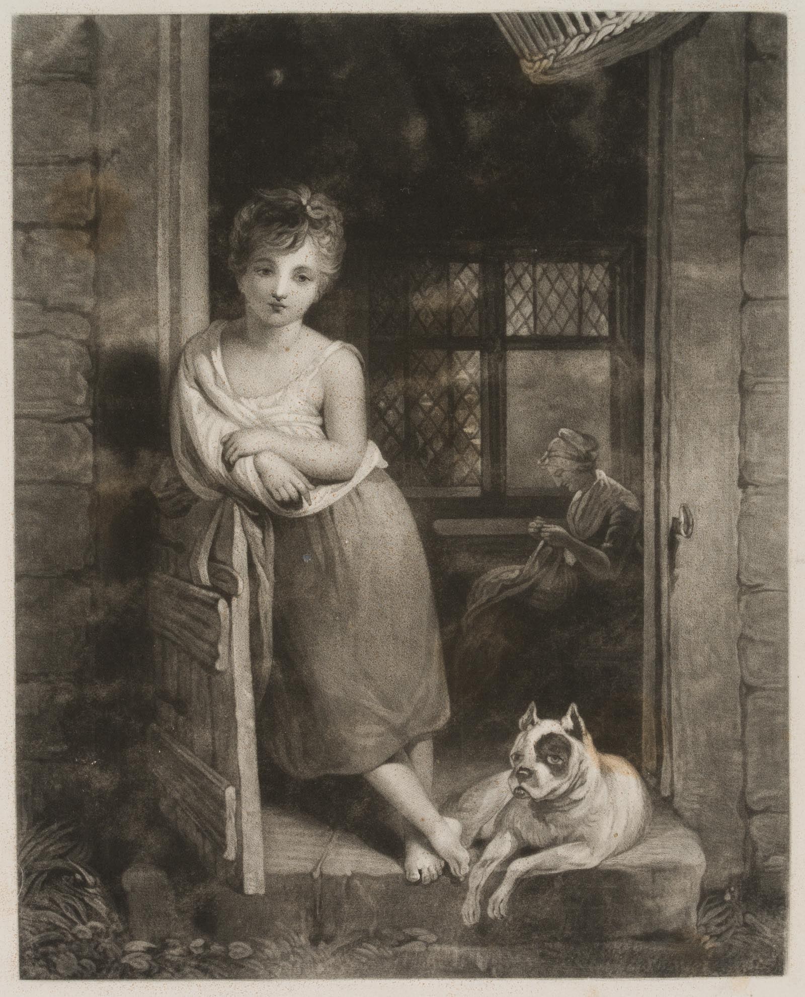 G. MAILE (*1800) after WESTALL (*1765), La Chaumière Anglaise, around 1840, Mezzotint (1 of 4)