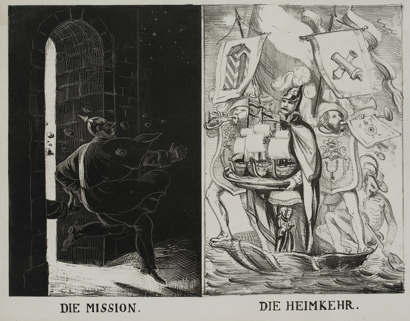 Unknown (19th), Caricature on colonialism, around 1870, Lithography (1 of 4)