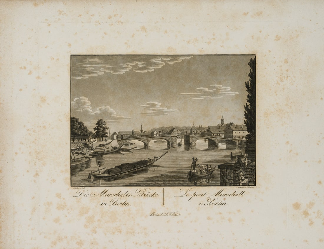 Unknown (19th), The Marschalls Bridge in Berlin, around 1850, Steel engraving (1 of 4)