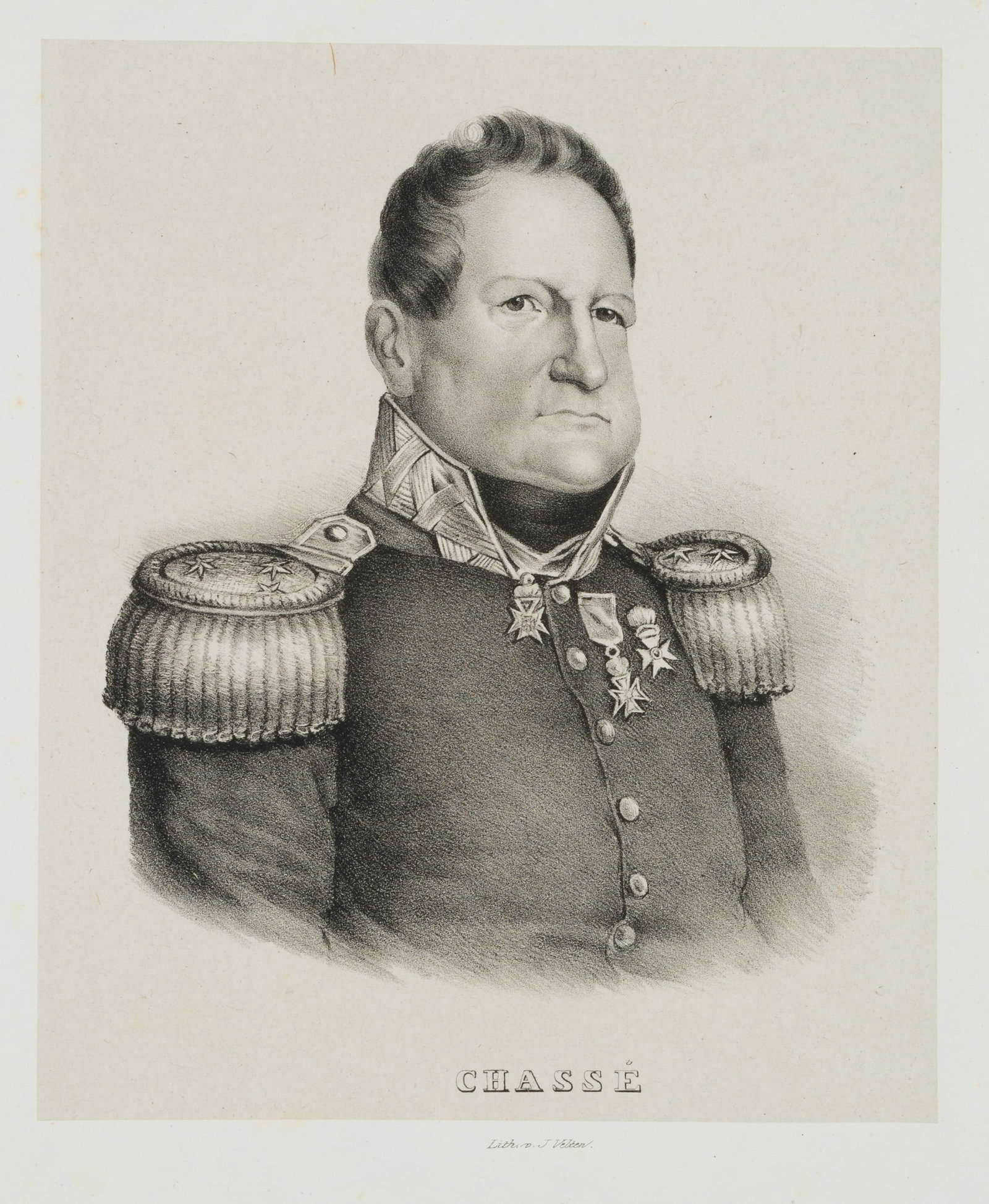 Unknown (19th), David Hendrik Chassé (1765–1849), Lithography: Unknown (19th century): Portrait of David Hendrik Chassé (1765-1849), 19th century, Lithography Technique: Lithography on China paper, rolled-on on Paper Inscription: Lower middle inscribed in th