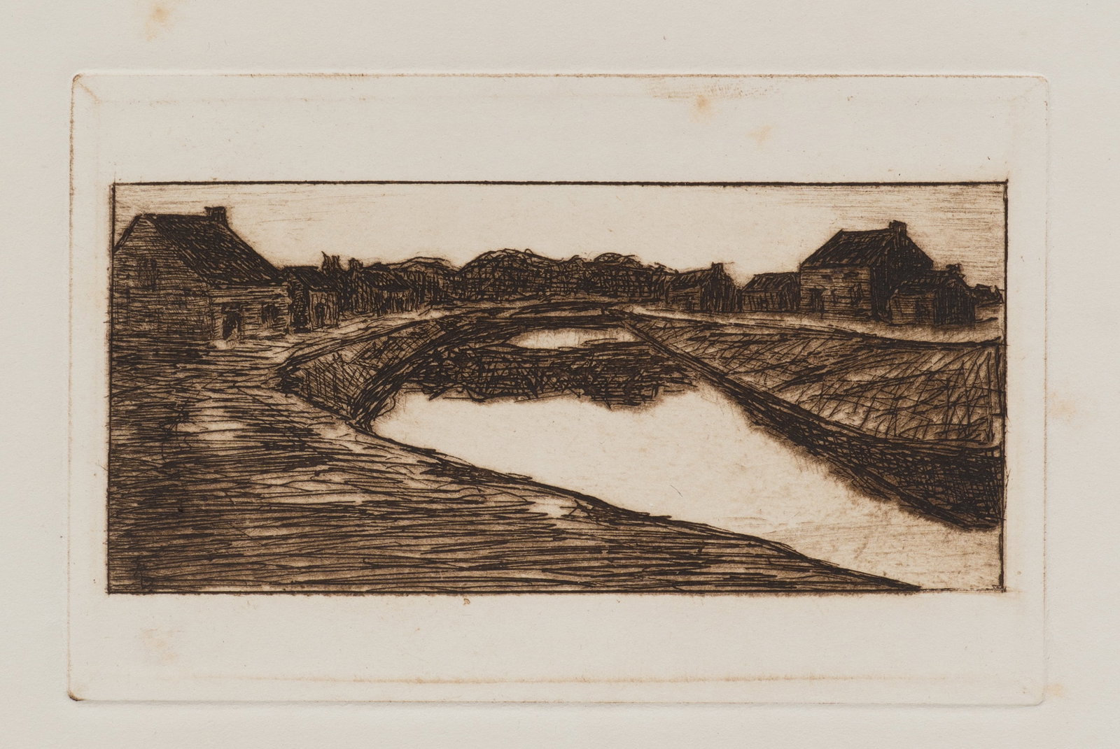 R. VOORTMAN (19,20th), Canal with a weir, Etching (1 of 5)