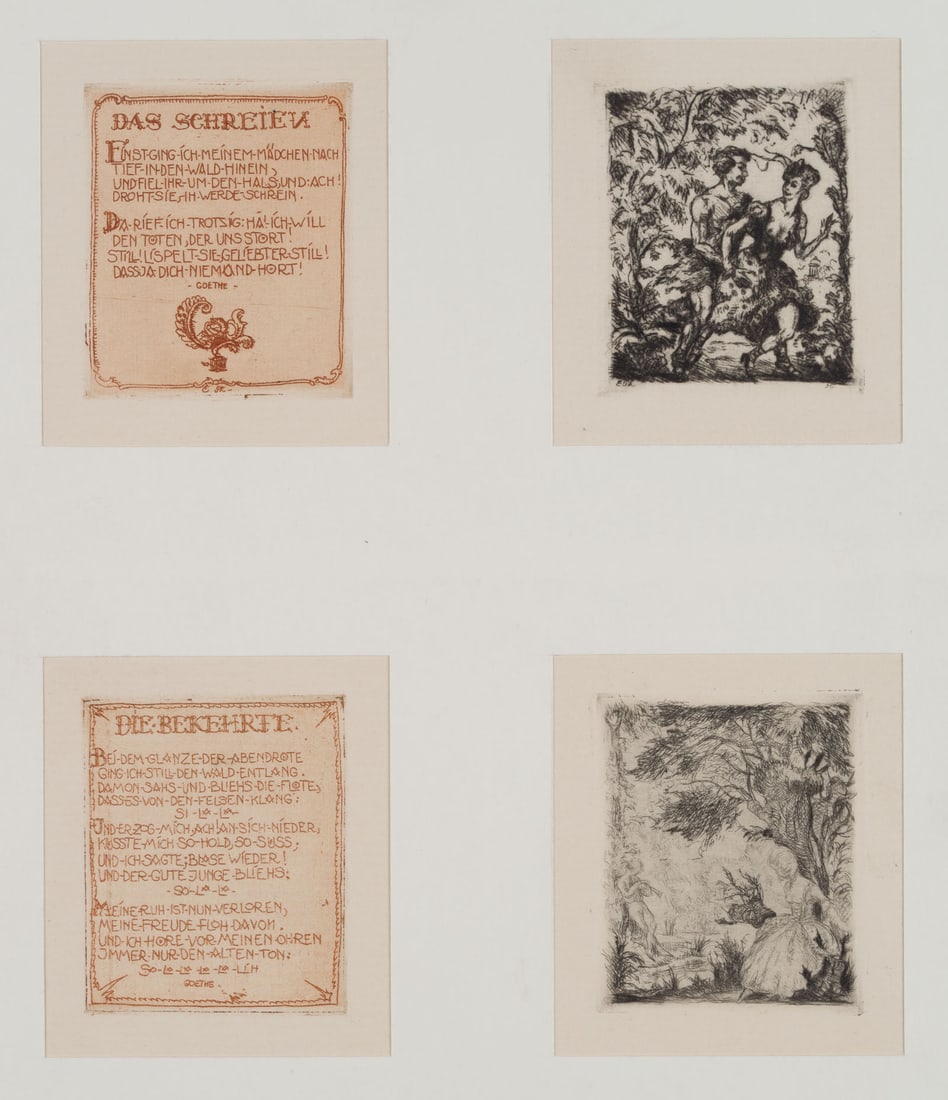 E. THEERMANN (*1905), The Convert, 9 Anacreontic Songs, 1925, Etching (1 of 4)