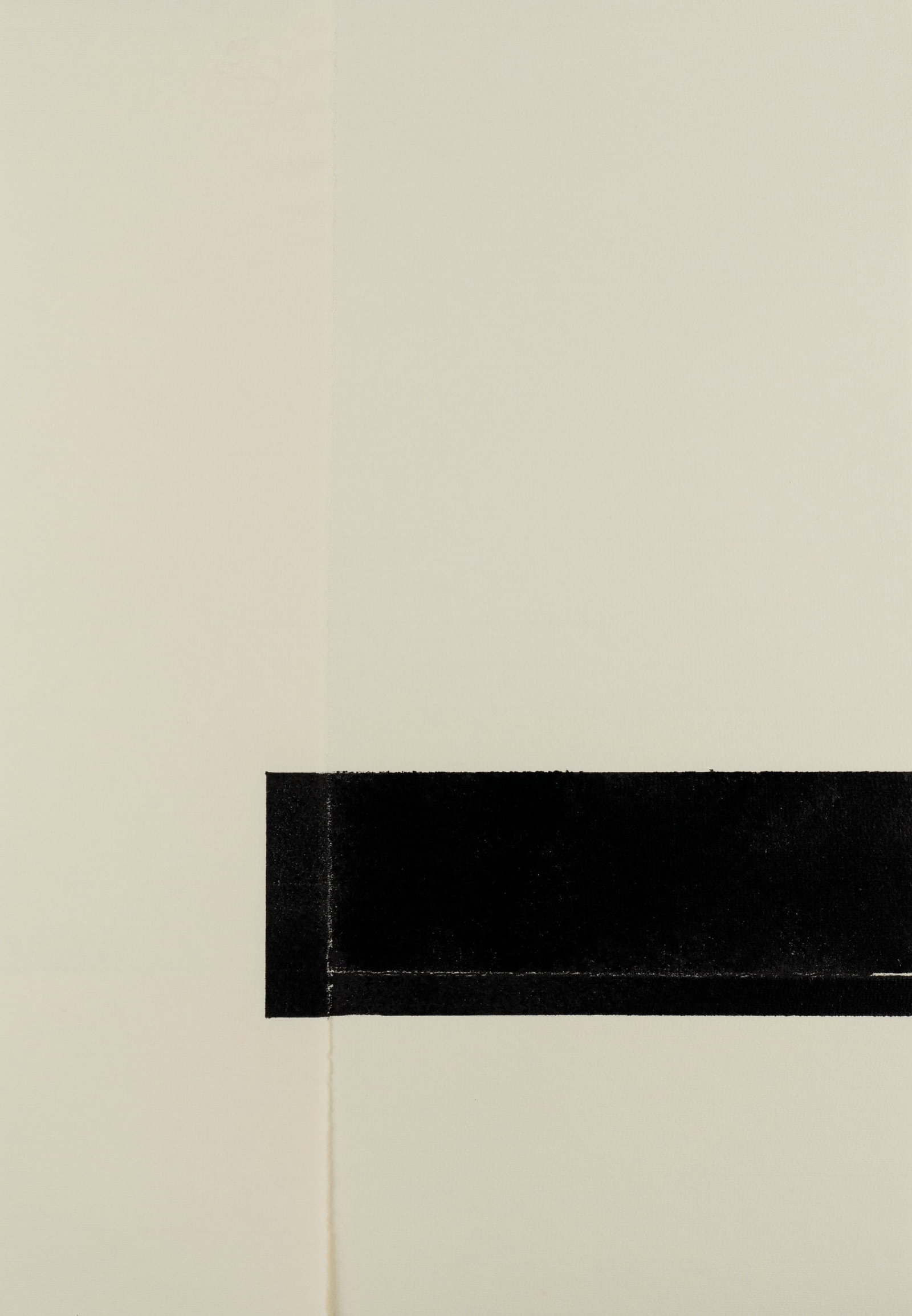 W. HAYPETER (*1955), Untitled, 1992, Offset printing: Werner Haypeter (born 1955 ): Black square on white paper, 1992, Offset printing Technique: Offset printing on Paper Date: 1992 Description: Black square on white paper folded at the edges Source: Fri