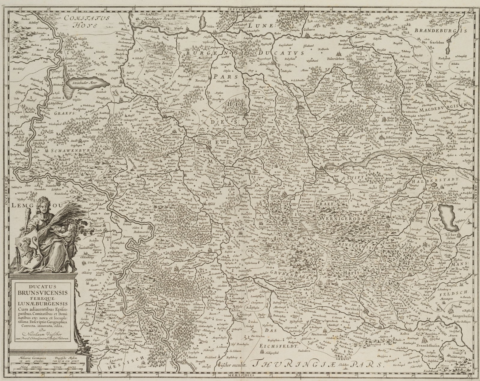 N. VISSCHER (1618-1709), Map. Braunschweig-Lüneburg, around 1690, Copper engraving (1 of 5)