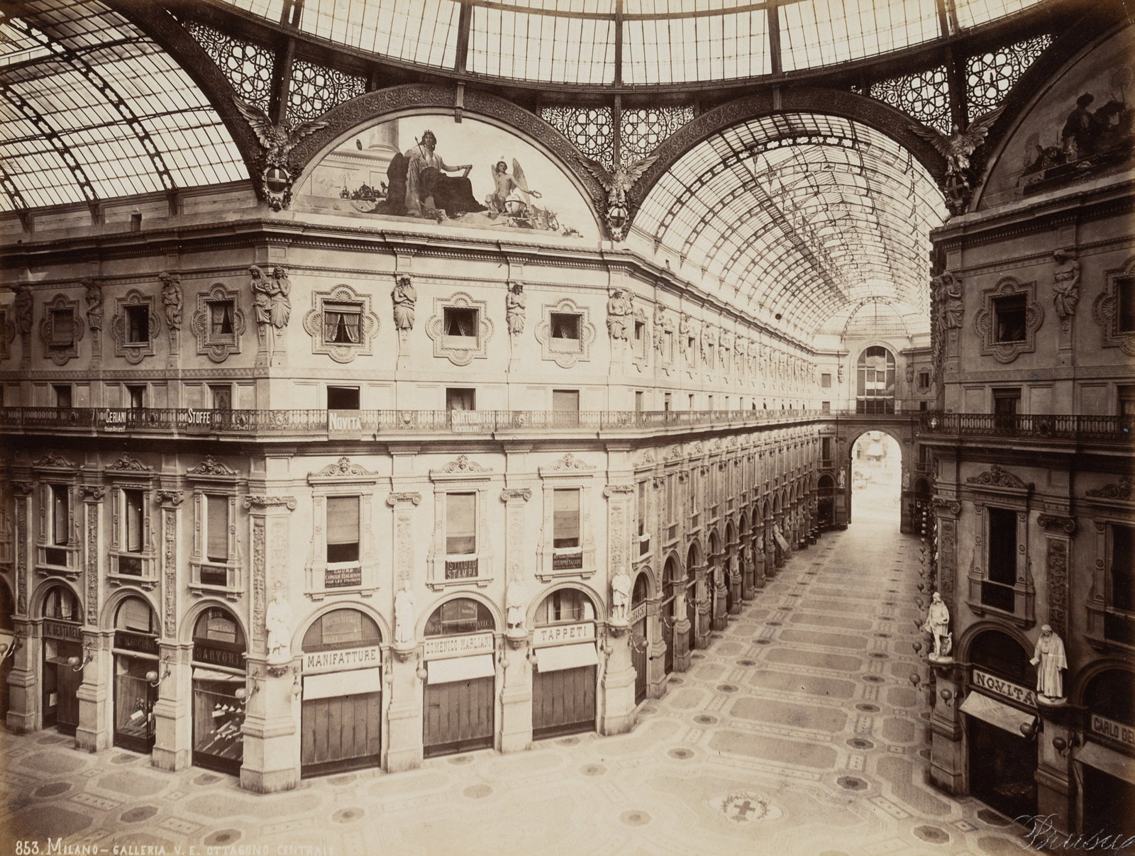 G. BRUSA (1822-1881), Galleria Vittorio Emanuele II, Milan, around 1880, albumen paper print (1 of 5)