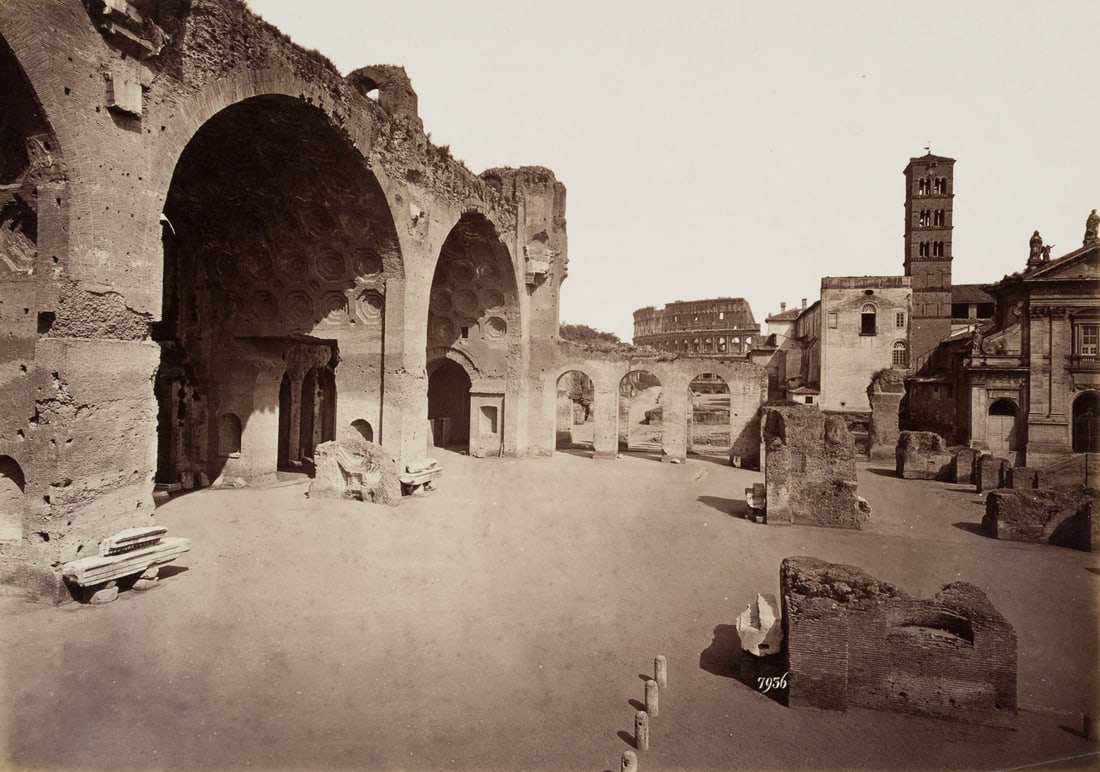 FRATELLI ALINARI (19th) Circle, Basilica of Maxentius, Roman Forum, around 1880, albumen paper print (1 of 4)
