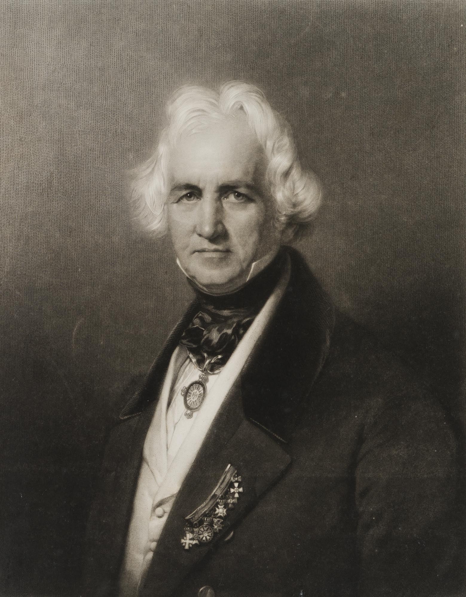 H. EICHENS (*1813) after L'ALLEMAND (*1809), Portrait of the artist Chr. Rauch, Photogravure (1 of 4)