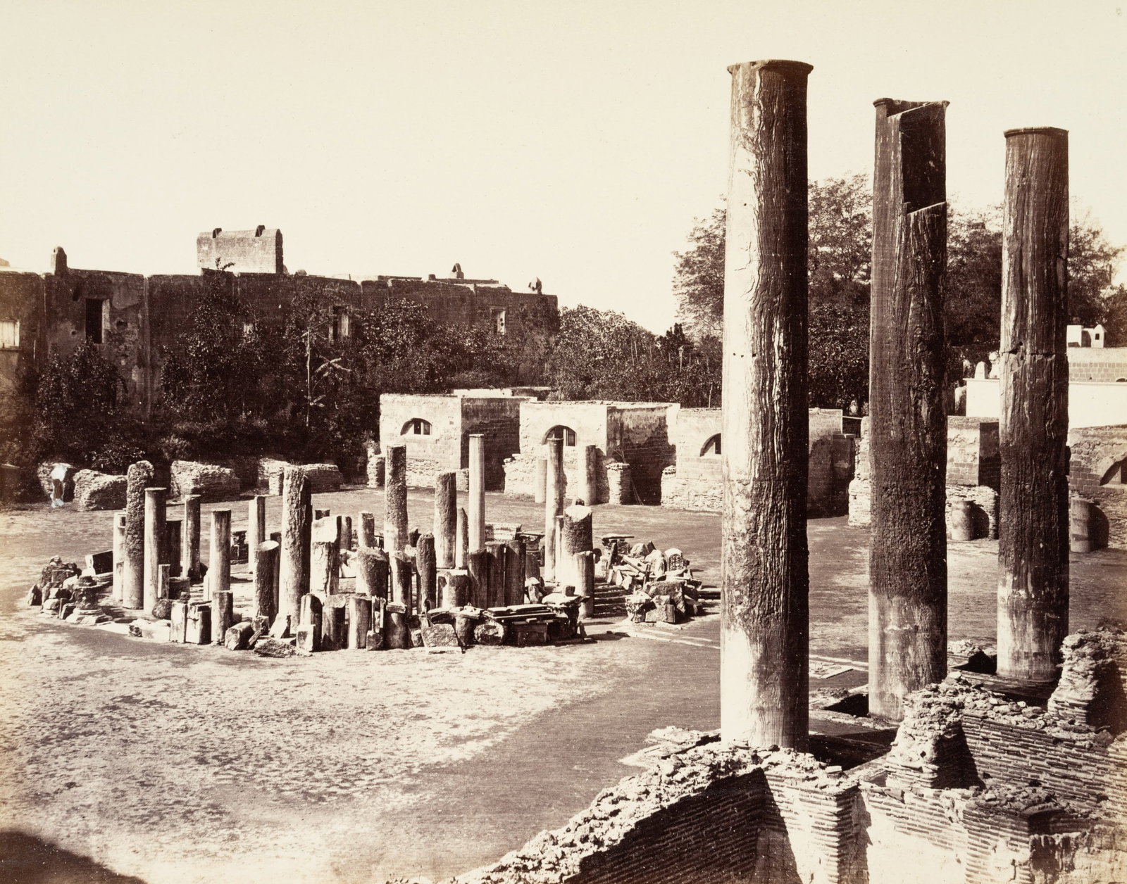 G. SOMMER (1834-1914), Temple of Serapis, Pozzuoli, around 1880, albumen paper print: Giorgio Sommer (1834 Frankfurt on the Main - 1914 Naples): "Italy: Temple of Serapis in Pozzuoli", Naples, Macellum di Pozzuoli, c. 1880, albumen paper print Technique: albumen paper print, mounted on