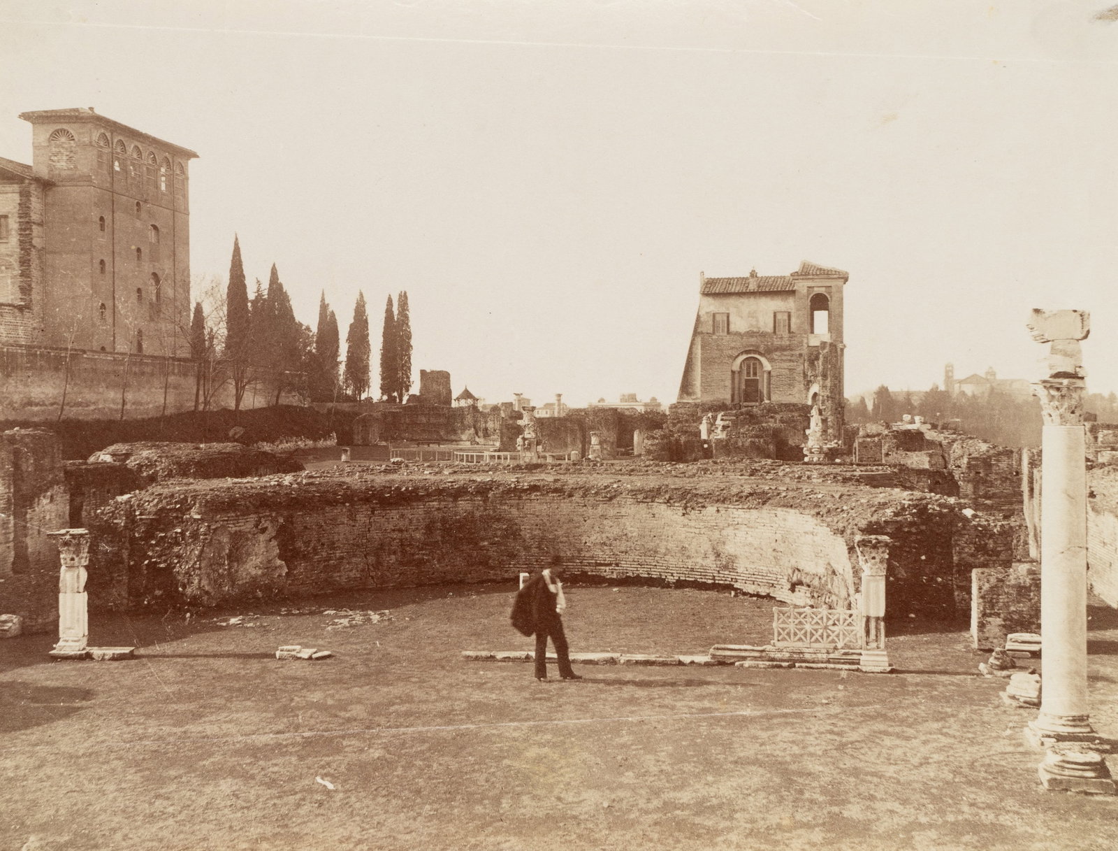 Unknown (19th), The Palatine Hill archaeological site with the Domus Flavia, around 1870, albumen pa (1 of 5)