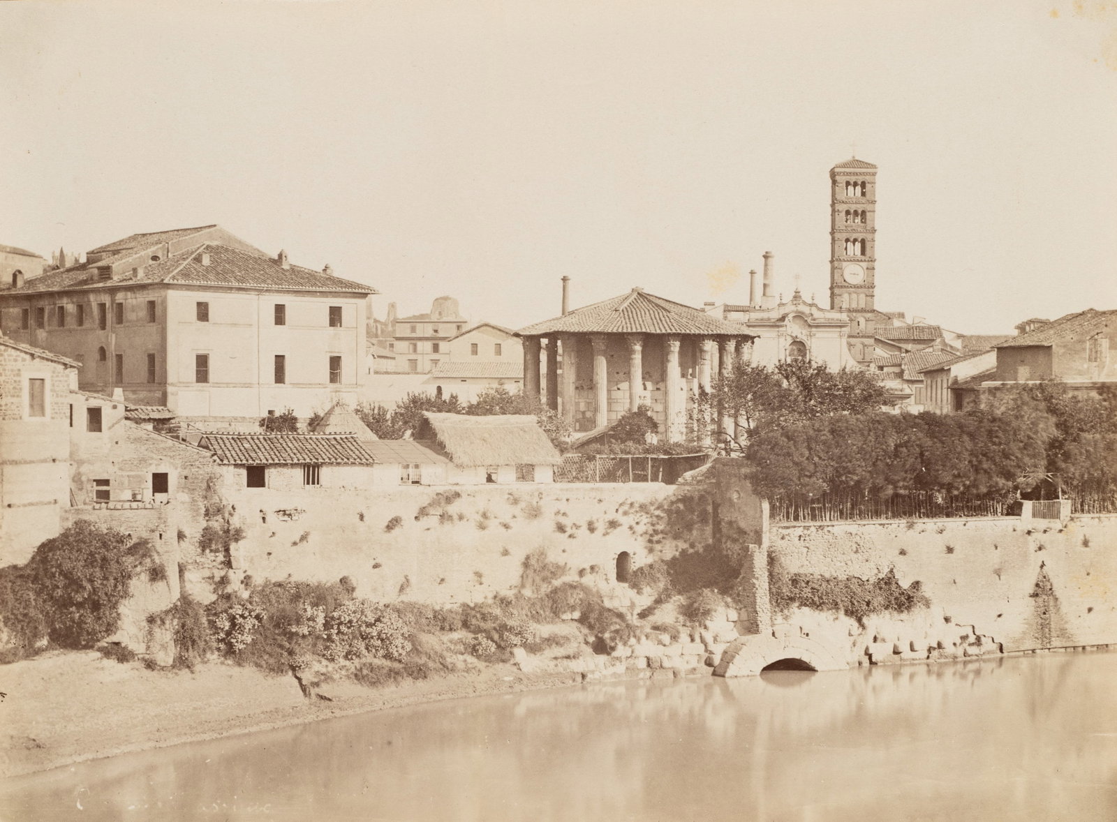Unknown (19th), The mouth of the Cloaca Maxima where it flows into the Tiber, around 1870, albumen p: Unknown (19th century): View of the mouth of the Cloaca Maxima into the Tiber Ancient canal system, Rome, c. 1870, albumen paper print Technique: albumen paper print Inscription: Lower middle inscribe
