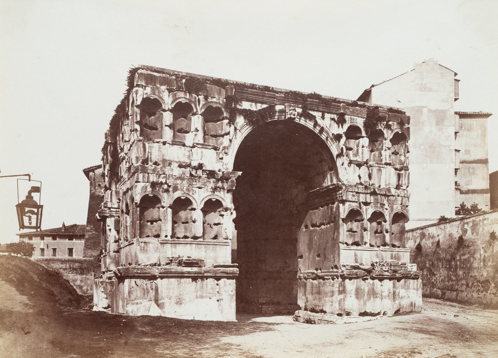 Unknown (19th), Arch of Janus, ancient monument, Rome, around 1870, albumen paper print (1 of 5)