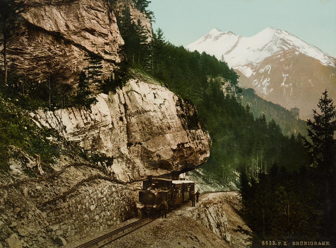 Unknown (20th), The Brünig Railway between the pass summit and Meiringen, around 1880, albumen (1 of 4)