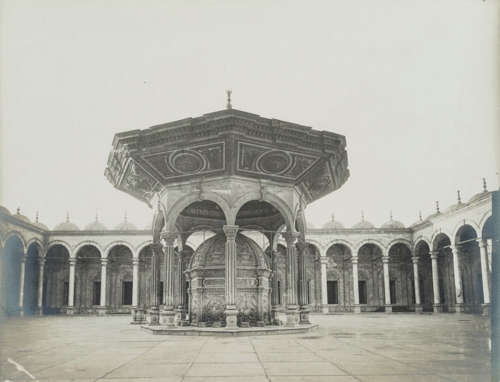G. ZANGAKI (19th), Washhouse in front of the Muhammad Ali Mosque, Cairo, around 1900, albumen paper (1 of 4)