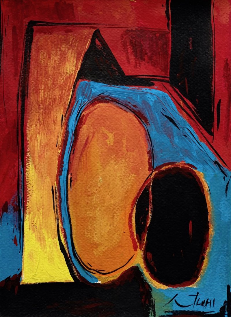 Robert Motherwell (1915-1991) in the style of: Gouache painting on paper, 16 x 12 inches, signed, private collection. Robert Motherwell (1915-1991) in the style of.