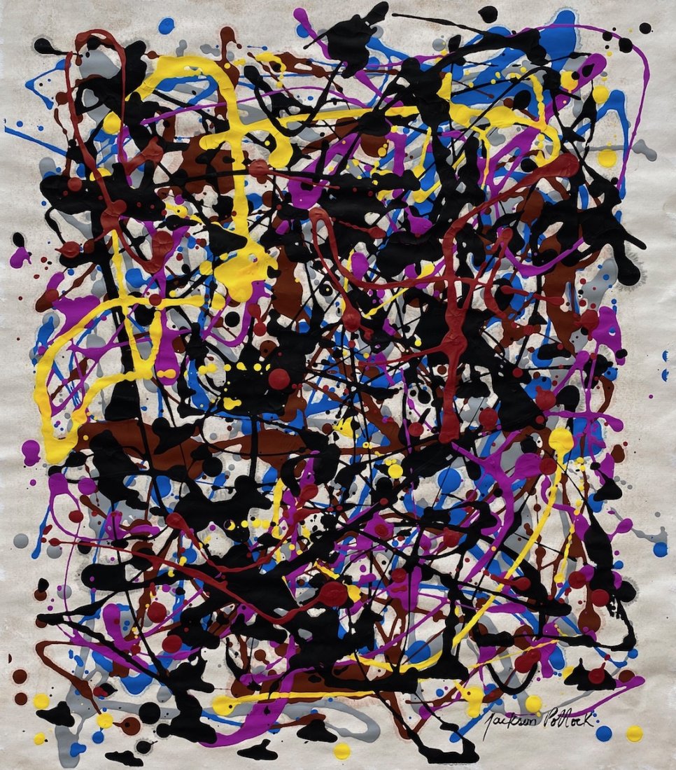 Jackson Pollock (Gouache on Paper) in the style of (1 of 2)