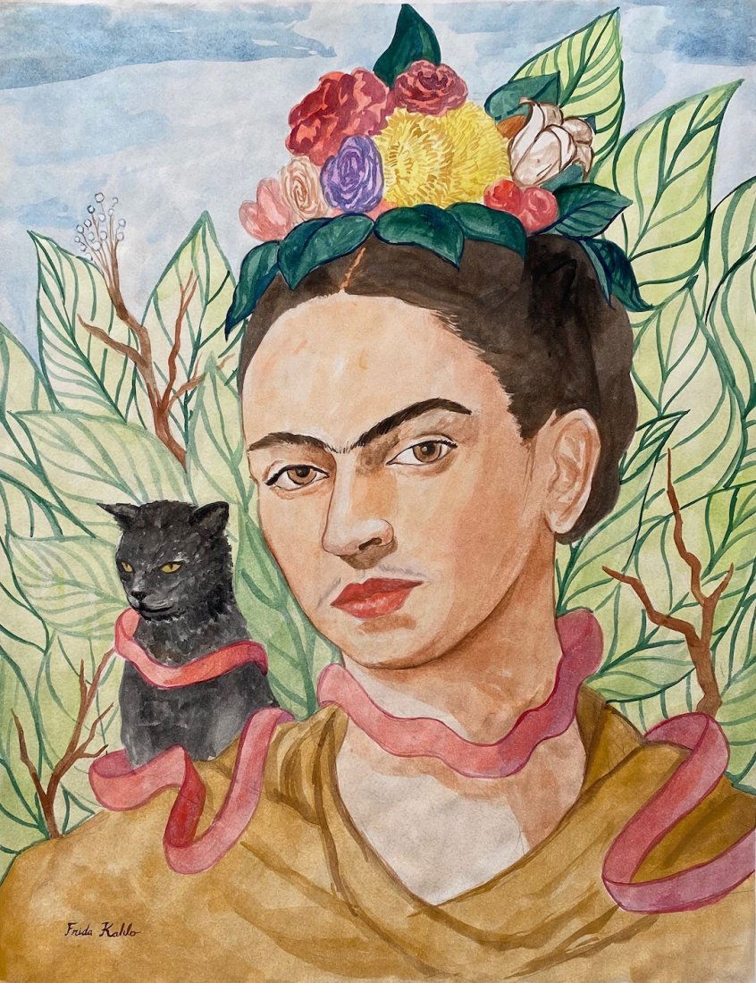 Frida Kahlo (Watercolor on Paper) in the style of (1 of 2)