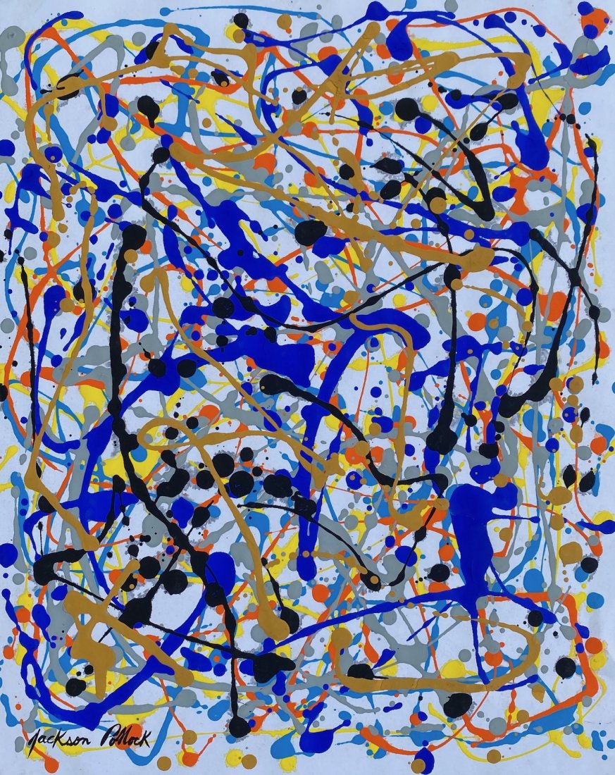 Jackson Pollock (Gouache on Paper) In the Style of (1 of 3)