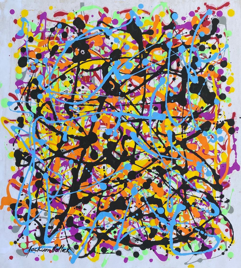 Jackson Pollock (Gouache on Paper) In the Style of (1 of 3)