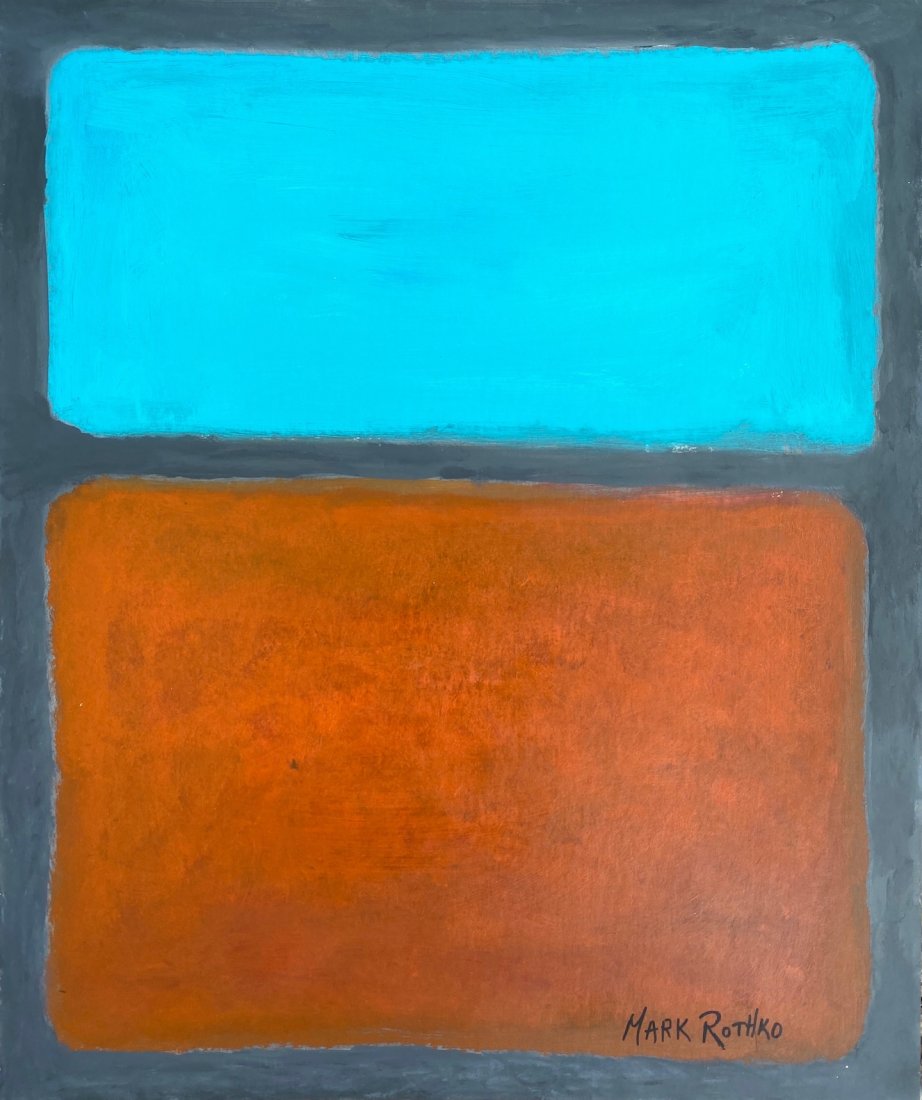 Mark Rothko (Gouache on Paper) In the Style of: Gouache painting on paper, 23-1/2 x 19-1/2 inches, signed in lower right, Private collection. Mark Rothko (1903-1970) In the style of