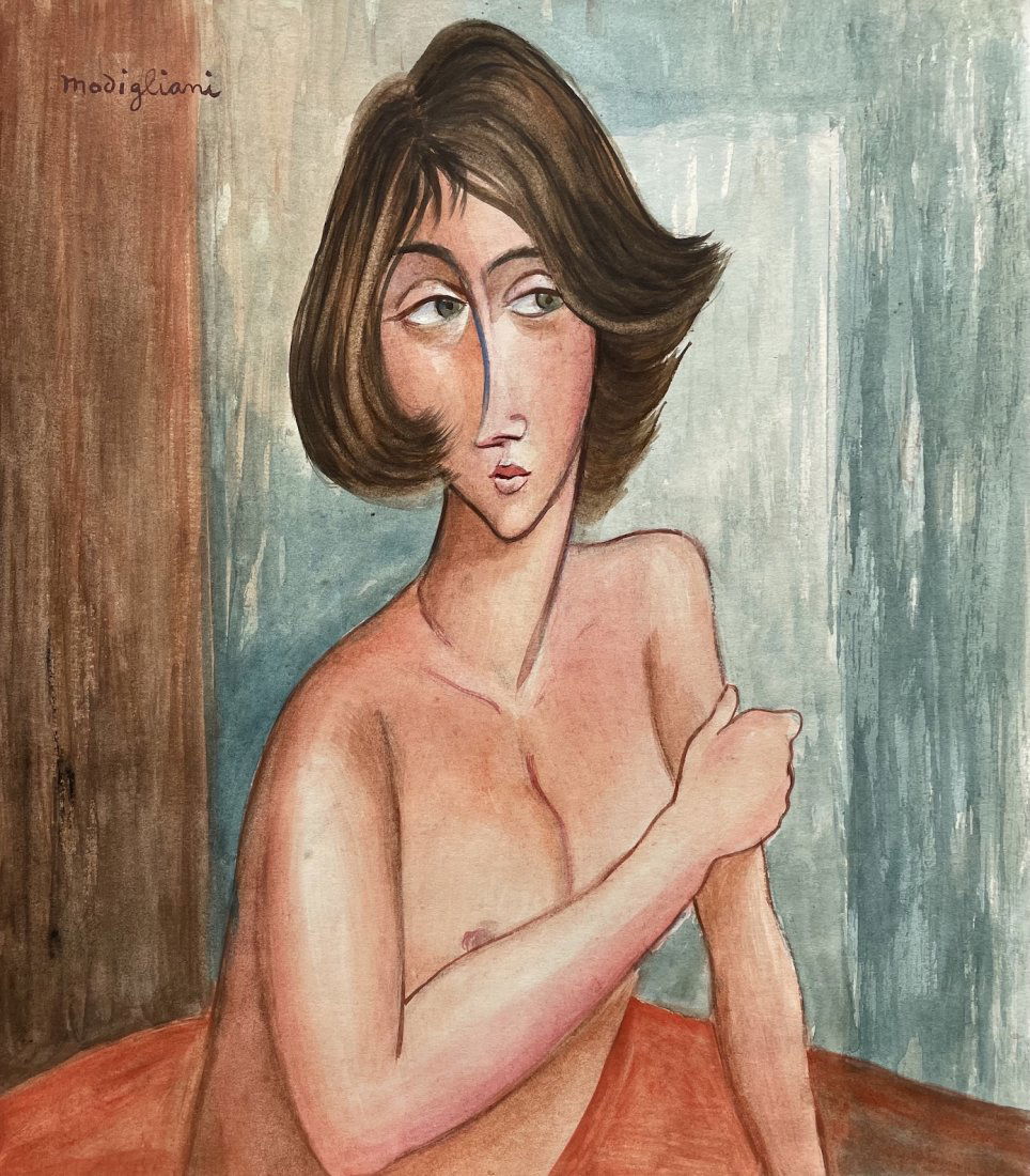 Amedeo Modigliani ( Watercolor on Paper) (1 of 2)