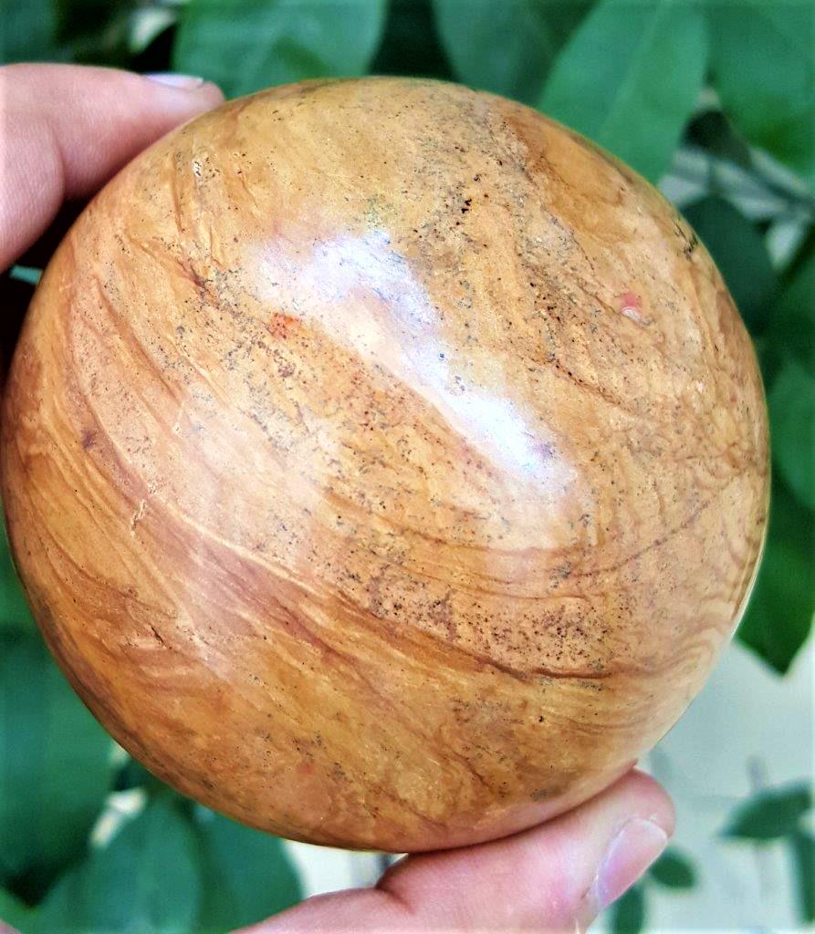 650 Grams Beautiful Wood Stone Sphere (1 of 2)
