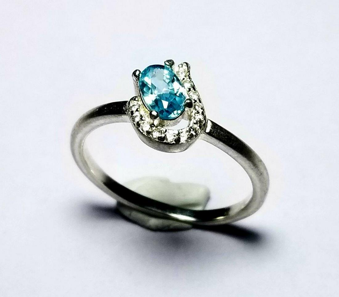 Natural Zircon - Sterling Silver Ladies Ring: Deep Blue Natural Zircon Gem - Sterling Silver Ladies Ring : Flat-rate of $23.00 to anywhere. shipping rates are determined by Parcel weight and destination. Combined shipping: We offer combine shippi