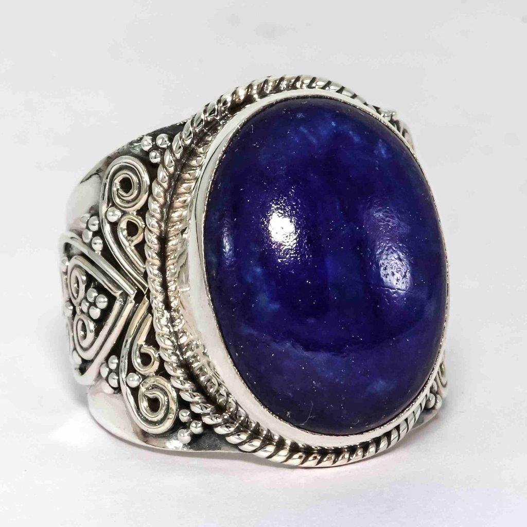 Lapis Lazuli 925 Solid Silver Jewelry Ring (1 of 2)