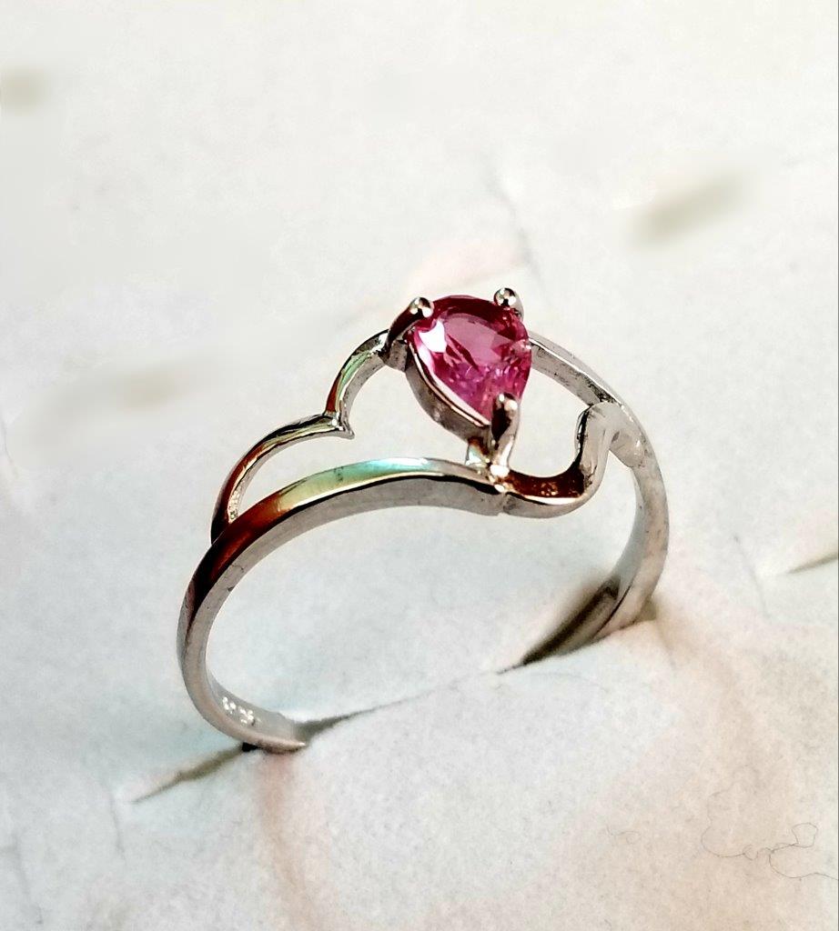 Natural Rubelite Tourmlaine Gemstone Ring (1 of 2)