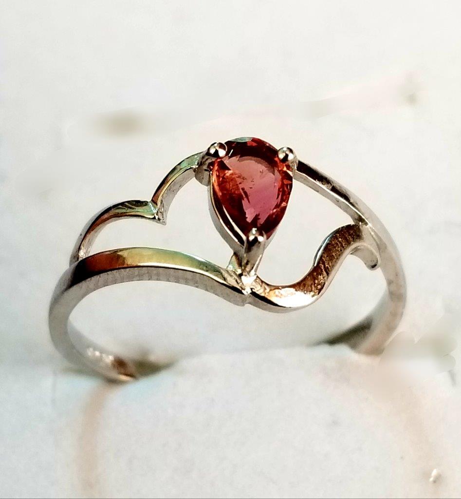 Pear Shape Rubelite Tourmaline Gemstone Ring (1 of 2)