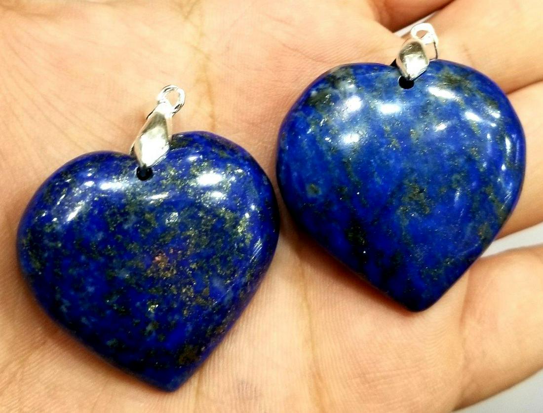 STERLING SILVER PAIRED LAPIS LAZULI PENDANTS (1 of 4)