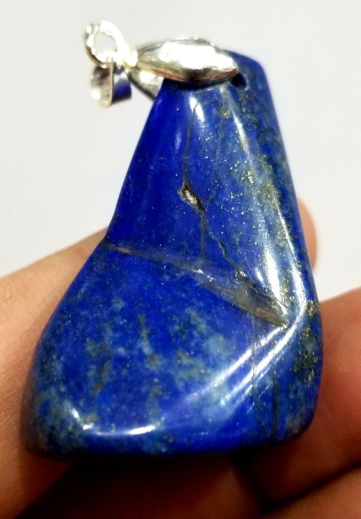 STERLING SILVER BLUE LAPIS LAZULI PENDANT (1 of 2)